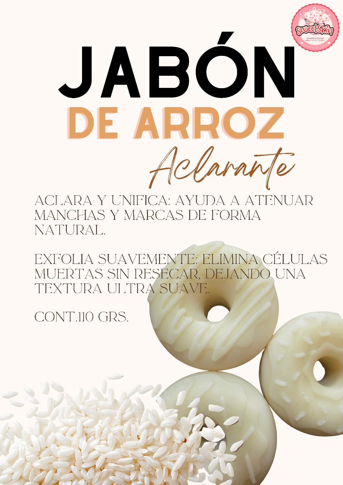 Jabón Artesanal Tipo Dona de Arroz