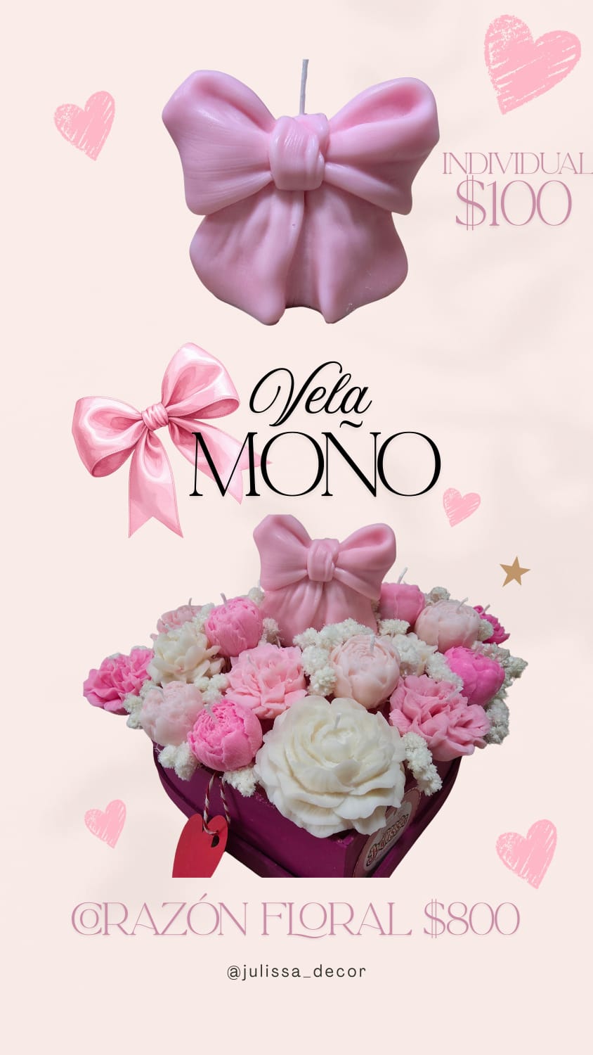 Vela Mono — Corazón floral