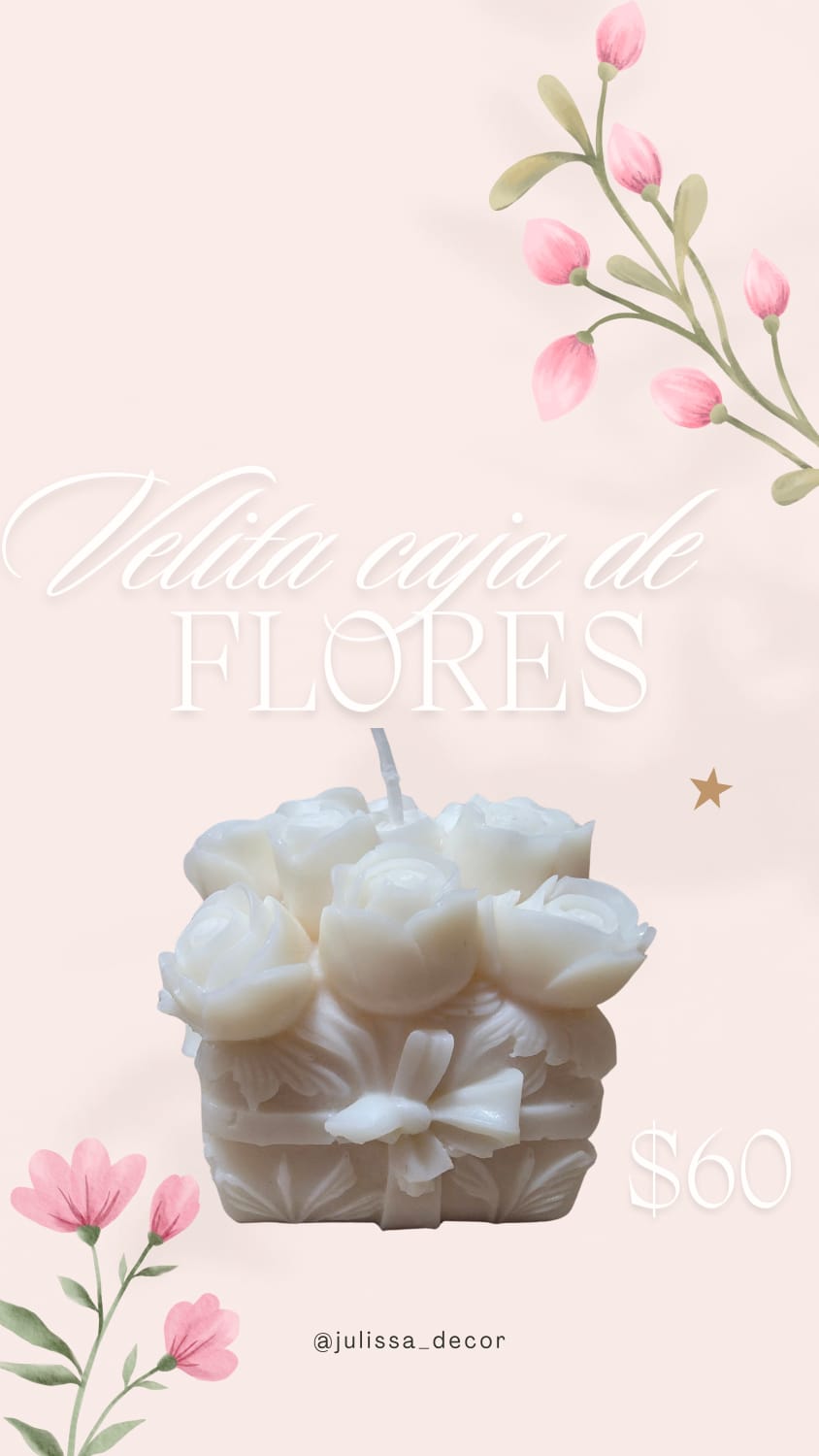 Velita caja de flores